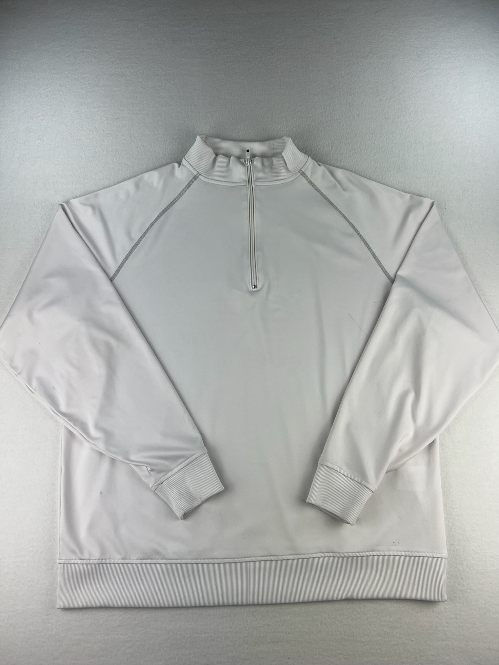 FootJoy Mens 1/4 Pullover Long Sleeve Golf Jacket All White Size XL